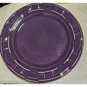 Vintage Longaberger Pottery Woven Traditions Eggplant Round Dinner Plate
